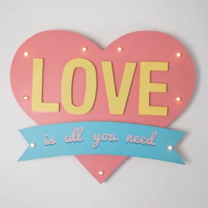 Napis LOVE Is All You Need zapalony - romantyczny dodatek- rent4events.pl, rent4wedding.pl.