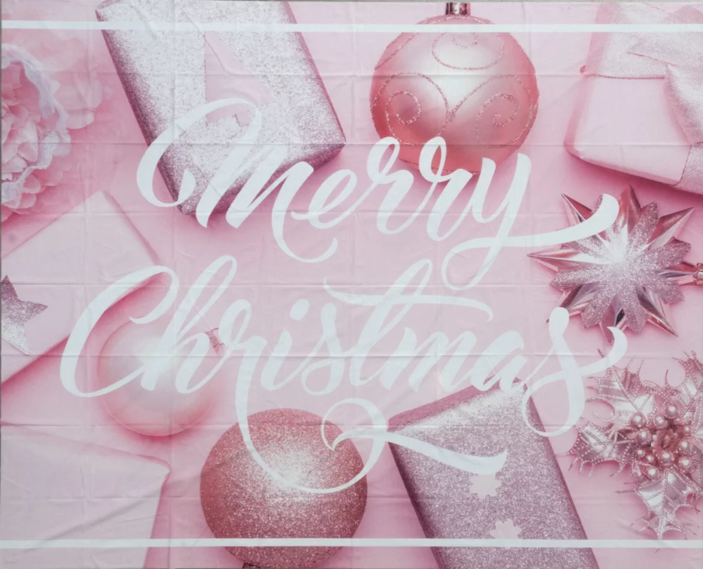 Różowe Merry Christmas - bożonarodzeniowe tło fotograficzne - rent4events.pl, rent4wedding.pl.