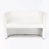 Sofa Klubowa Biała Okrągła - dwuosobowa