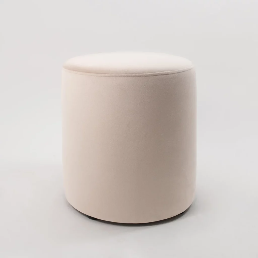 Pufa Okrągła Beżowy Welur - elegancki chillout - rent4events.pl, rent4wedding.pl.