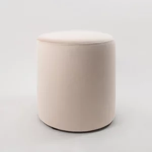 Pufa Okrągła Beżowy Welur - elegancki chillout - rent4events.pl, rent4wedding.pl.