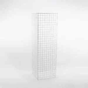 Biały Słupek z Kratki 150 cm - biała geometria - rent4events.pl, rent4wedding.pl.