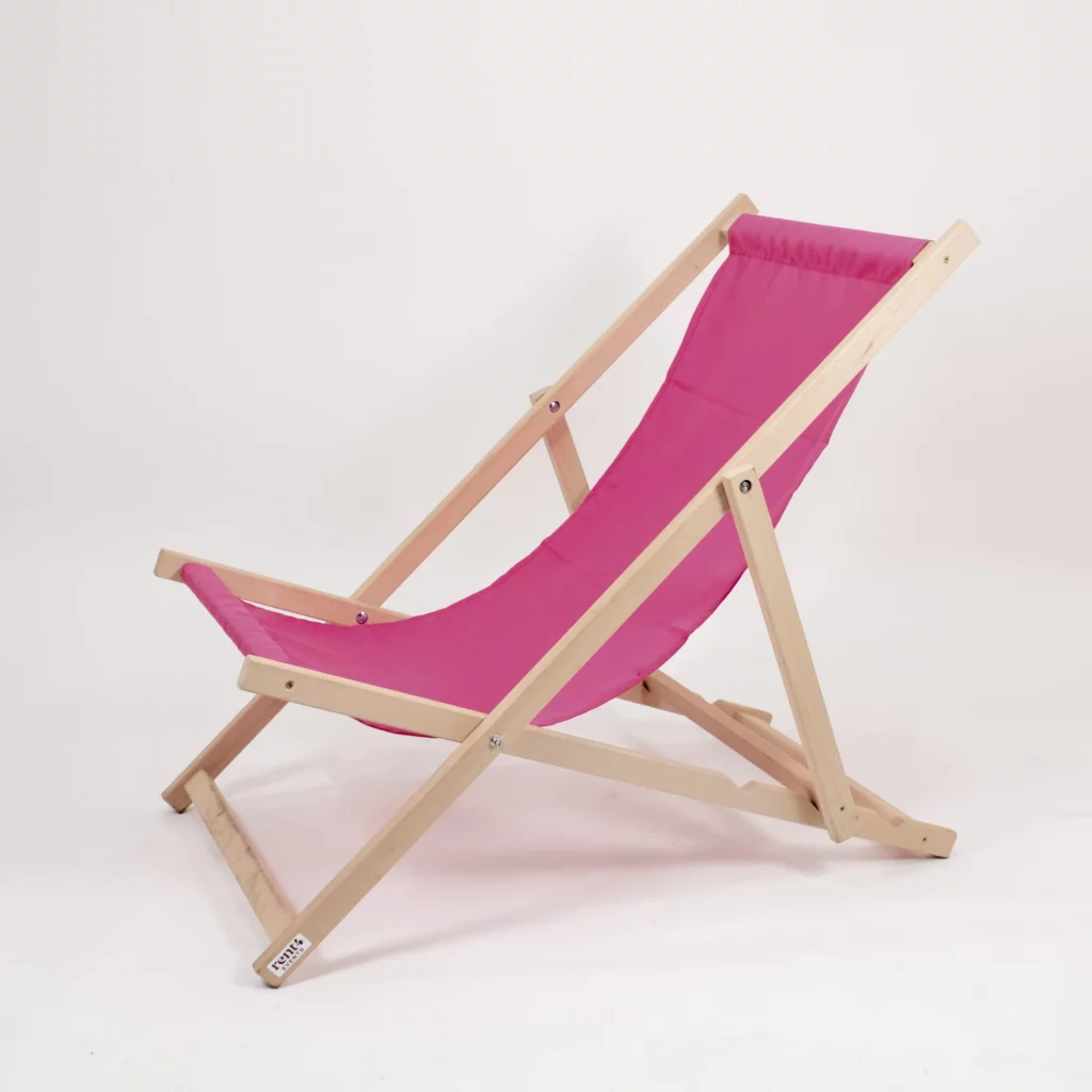 Leżak Drewniany Różowy - letni chillout - rent4events.pl, rent4wedding.pl.