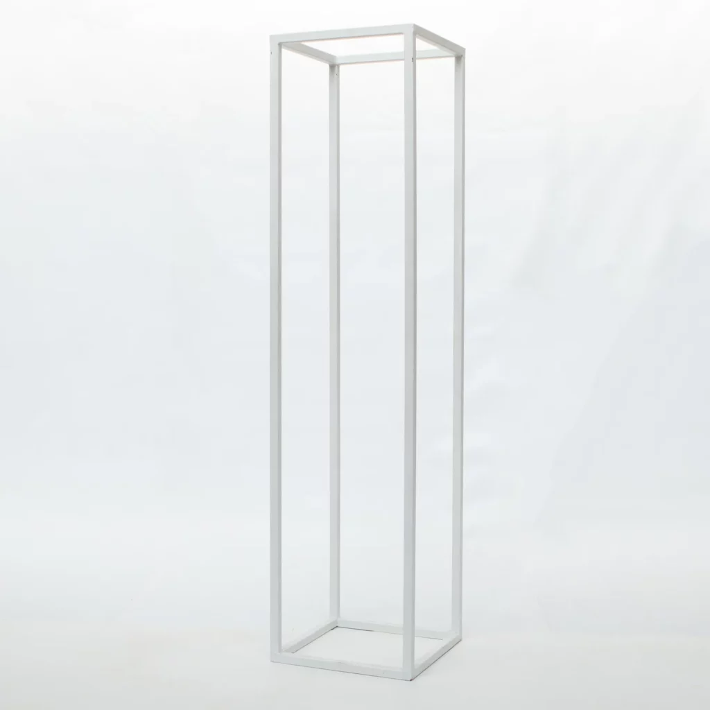 Biały Słupek 206 cm - biała geometria - rent4events.pl, rent4wedding.pl.